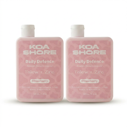 Daily Defence 2-Pack Bundle product shot — two bottles of Koa Shore tallow mineral protection