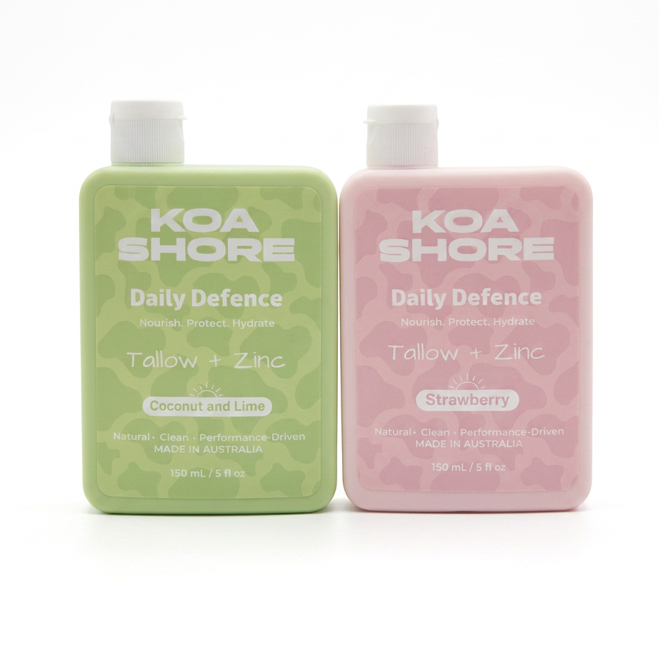 Daily Defence 2-Pack Bundle — Coconut Lime and Strawberry tallow mineral protection by Koa Shore