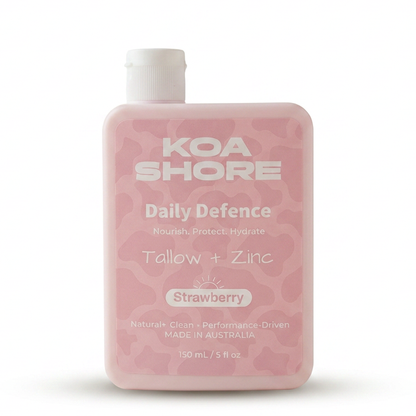 Daily Defence Strawberry 150ml — tallow and non-nano zinc mineral protection by Koa Shore